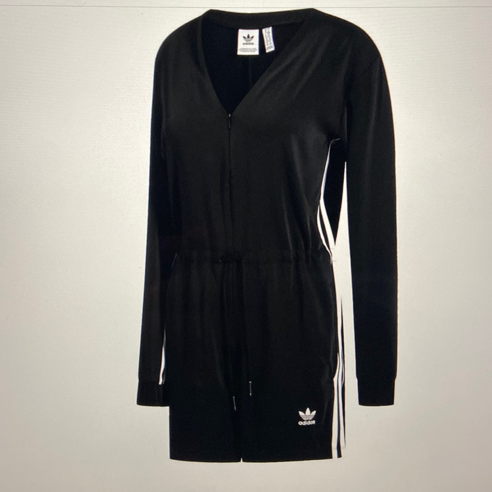 Adidas 3 Stripes Long Sleeve Zip Front Romper/Jumpsuit NWT size M